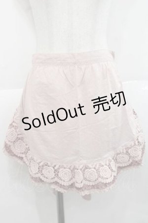 画像: PINK HOUSE / ローズレース使いエプロン  ピンク I-25-11-27-077-LO-ZA-SA-ZI