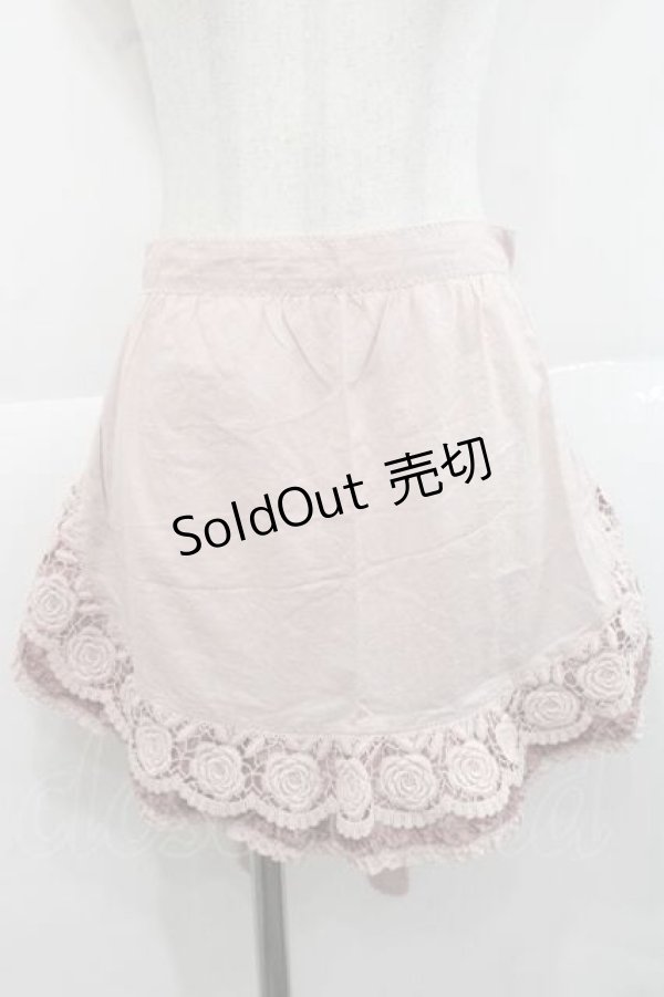 画像1: PINK HOUSE / ローズレース使いエプロン  ピンク I-25-11-27-077-LO-ZA-SA-ZI (1)