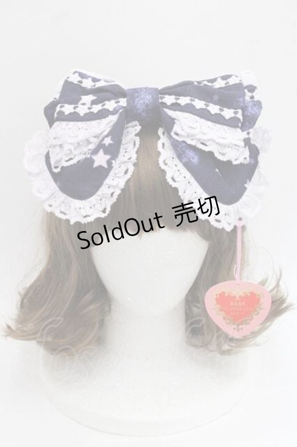 画像2: BABY,THE STARS SHINE BRIGHT / 星屑Fantasia〜双子の星ネコちゃんのホロスコープ〜カチューシャ  ネイビー I-25-11-27-085-BA-AC-SA-ZI (2)