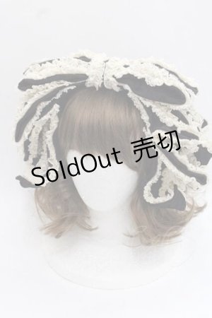 画像: Hoshibako Works / お人形風シャンティクリームリボンカチューシャ  黒 I-25-11-27-087-LO-AC-SA-ZI