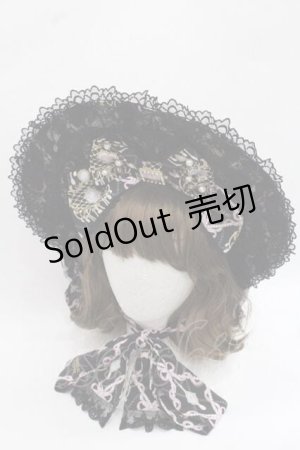 画像: Angelic Pretty / Romantic Jewelryボンネット  黒 I-25-11-27-089-AP-AC-SA-ZI
