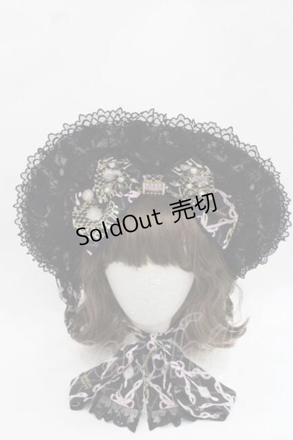 画像2: Angelic Pretty / Romantic Jewelryボンネット  黒 I-25-11-27-089-AP-AC-SA-ZI (2)