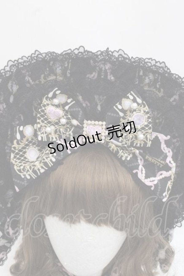 画像6: Angelic Pretty / Romantic Jewelryボンネット  黒 I-25-11-27-089-AP-AC-SA-ZI (6)