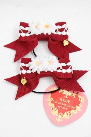 画像: BABY,THE STARS SHINE BRIGHT / チェリーマーガレットリボンゴム  赤 I-25-11-27-099-BA-AC-SA-ZI