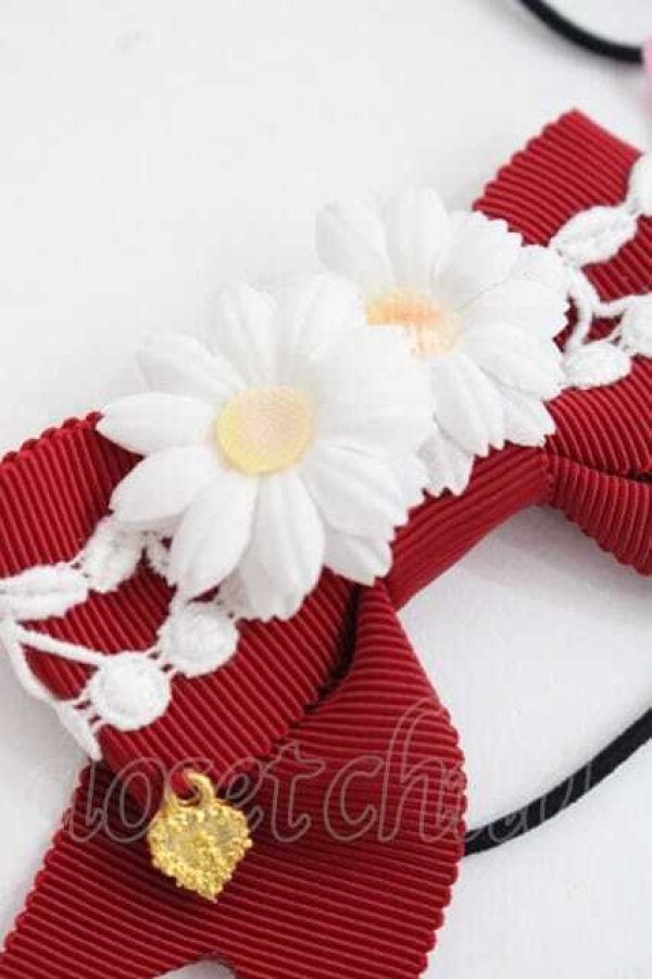 画像3: BABY,THE STARS SHINE BRIGHT / チェリーマーガレットリボンゴム  赤 I-25-11-27-099-BA-AC-SA-ZI (3)