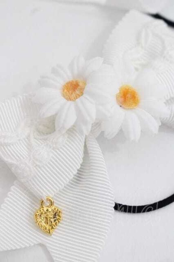 画像3: BABY,THE STARS SHINE BRIGHT / チェリーマーガレットリボンゴム  白 I-25-11-27-101-BA-AC-SA-ZI (3)