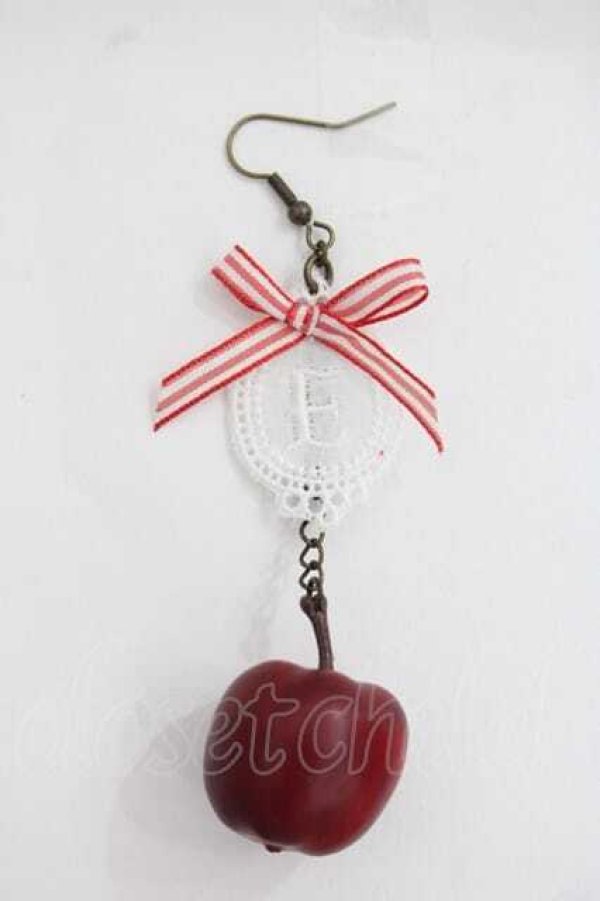 画像1: Emily Temple cute / アップルHOURピアス  レッド I-25-11-27-102-ET-AC-SA-ZI (1)