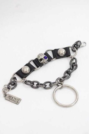 画像: SEX POT ReVeNGe / スカルチェーンブレスレット  シルバーｘ黒 I-25-11-27-104-SP-AC-SA-ZI