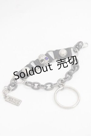 画像: SEX POT ReVeNGe / スカルチェーンブレスレット  シルバーｘ黒 I-25-11-27-104-SP-AC-SA-ZI