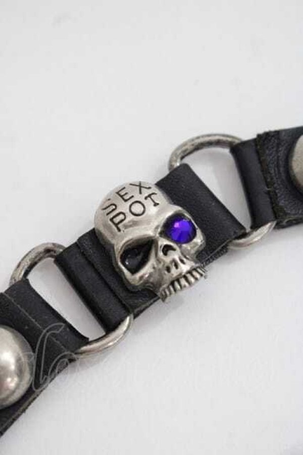 画像2: SEX POT ReVeNGe / スカルチェーンブレスレット  シルバーｘ黒 I-25-11-27-104-SP-AC-SA-ZI (2)