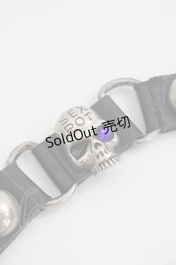 画像2: SEX POT ReVeNGe / スカルチェーンブレスレット  シルバーｘ黒 I-25-11-27-104-SP-AC-SA-ZI (2)