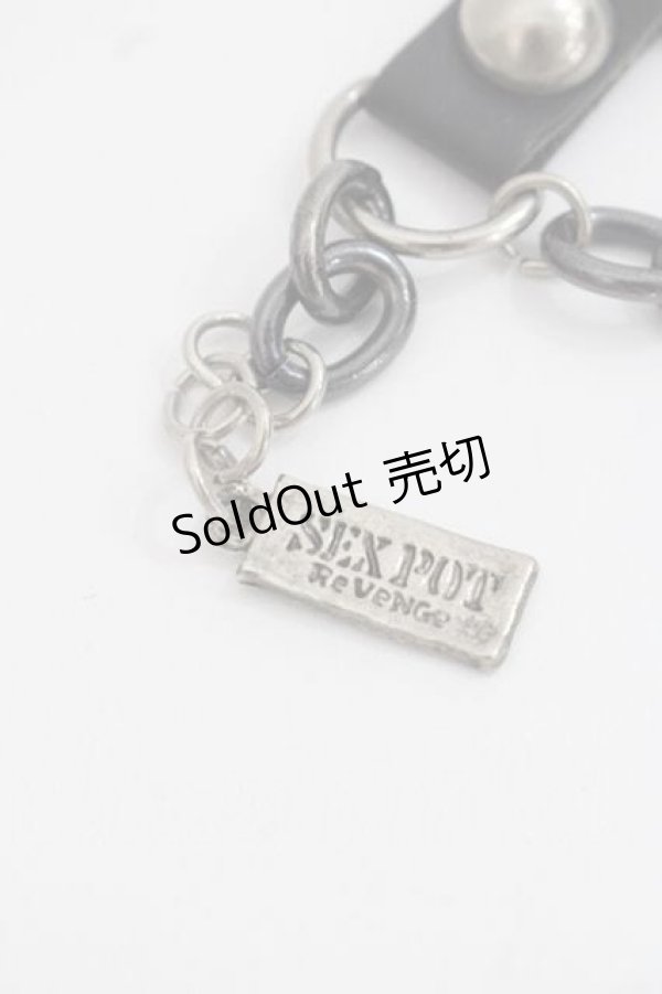 画像3: SEX POT ReVeNGe / スカルチェーンブレスレット  シルバーｘ黒 I-25-11-27-104-SP-AC-SA-ZI (3)