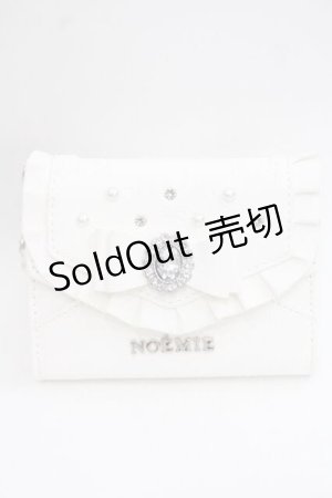 画像: NOEMIE / ビジューリボンモノグラムウォレット  オフホワイト I-25-11-27-106-LO-TS-SA-ZI