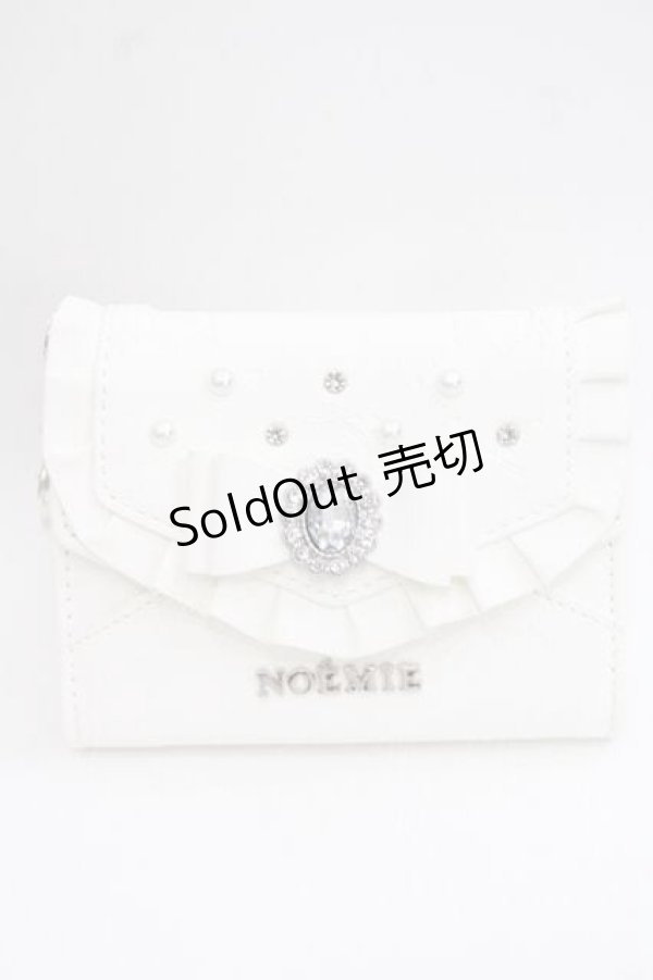 画像1: NOEMIE / ビジューリボンモノグラムウォレット  オフホワイト I-25-11-27-106-LO-TS-SA-ZI (1)