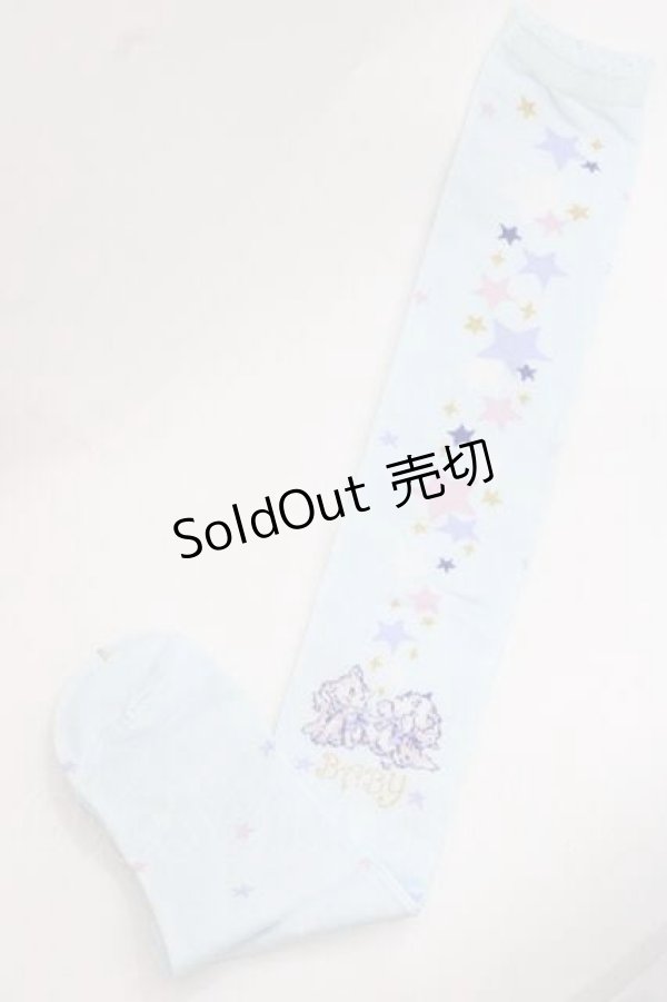 画像1: BABY,THE STARS SHINE BRIGHT / 星屑Fantasia 双子の星ネコちゃんのホロスコープ 柄オーバーニーソックス  サックス I-25-11-27-109-BA-ZA-SA-ZI (1)