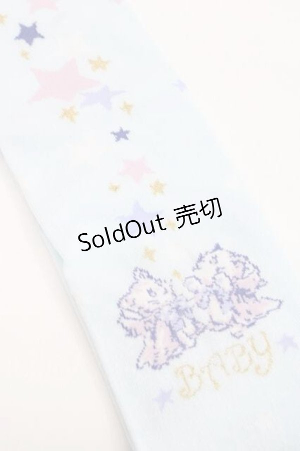画像3: BABY,THE STARS SHINE BRIGHT / 星屑Fantasia 双子の星ネコちゃんのホロスコープ 柄オーバーニーソックス  サックス I-25-11-27-109-BA-ZA-SA-ZI (3)