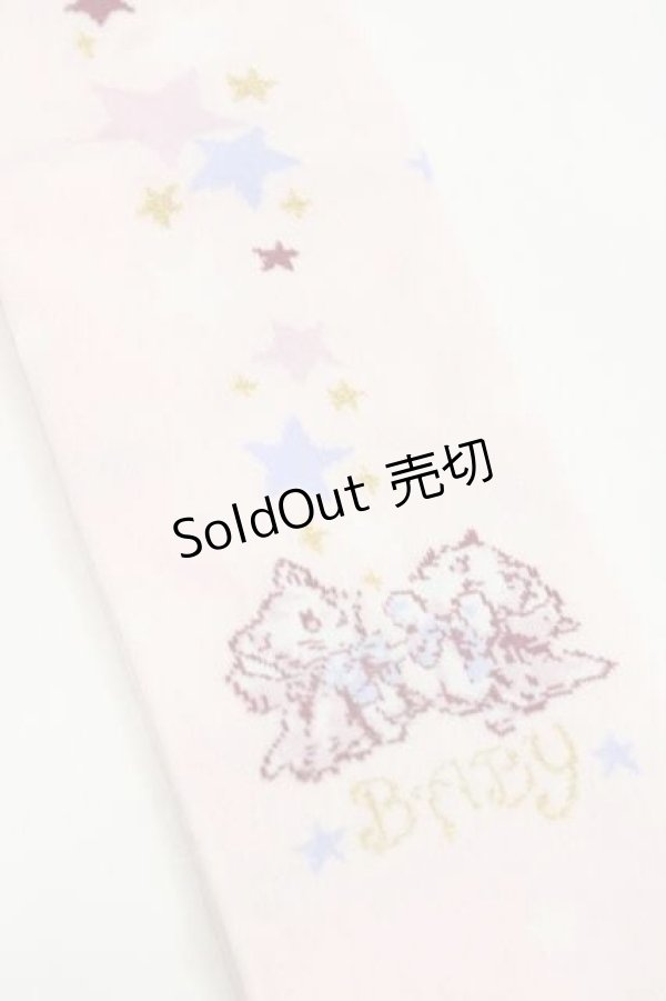 画像3: BABY,THE STARS SHINE BRIGHT / 星屑Fantasia 双子の星ネコちゃんのホロスコープ 柄オーバーニーソックス  ピンク I-25-11-27-110-BA-ZA-SA-ZI (3)