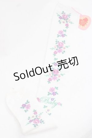 画像: BABY,THE STARS SHINE BRIGHT / Garden Flower柄オーバーニーソックス  アイボリー I-25-11-27-111-BA-ZA-SA-ZI
