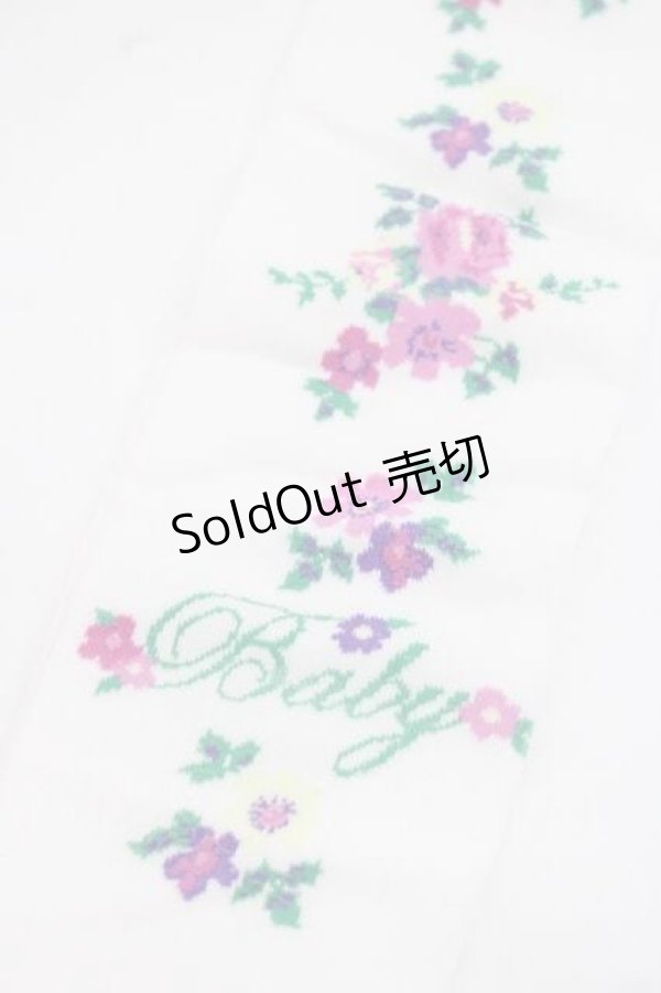 画像3: BABY,THE STARS SHINE BRIGHT / Garden Flower柄オーバーニーソックス  アイボリー I-25-11-27-111-BA-ZA-SA-ZI (3)