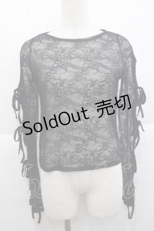 画像: LOLITAその他(お買取対象外) / サイドリボンレースプルオーバー  ブラック I-25-11-27-015-LO-TO-SA-ZI