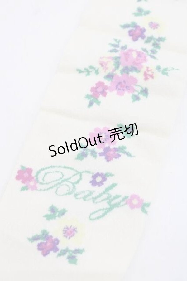 画像3: BABY,THE STARS SHINE BRIGHT / Garden Flower柄オーバーニーソックス  アイボリー I-25-11-27-115-BA-ZA-SA-ZI (3)