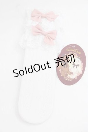 画像: To Alice / ヴィンテージドールソックス  白Ｘピンク I-25-11-27-116-LO-ZA-SA-ZI