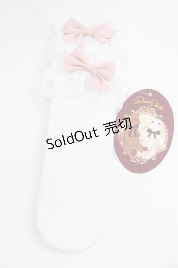 画像1: To Alice / ヴィンテージドールソックス  白Ｘピンク I-25-11-27-116-LO-ZA-SA-ZI (1)