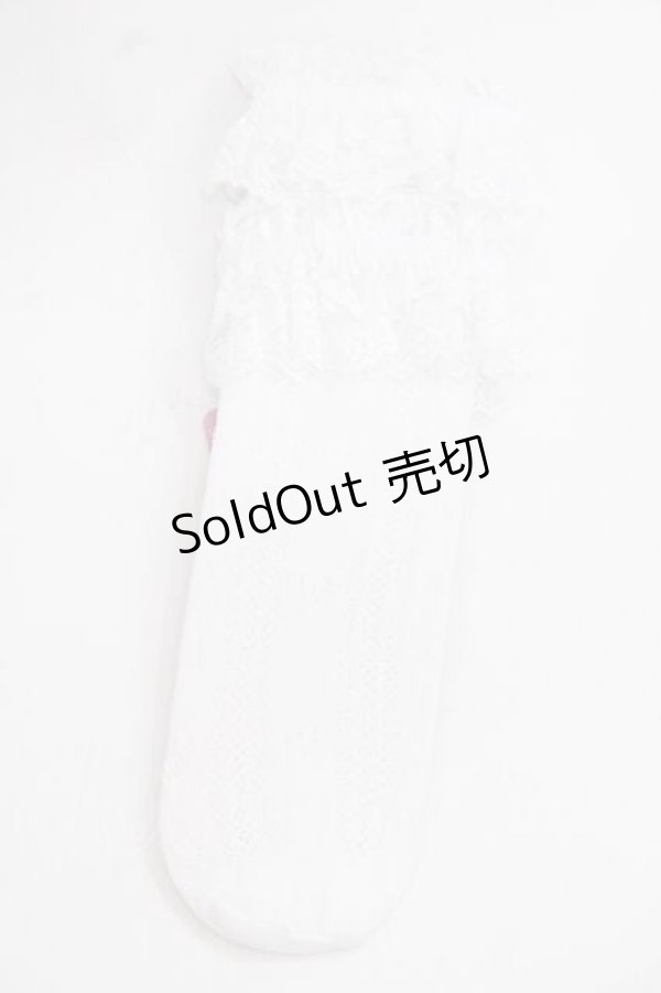 画像2: To Alice / ヴィンテージドールソックス  白Ｘピンク I-25-11-27-116-LO-ZA-SA-ZI (2)