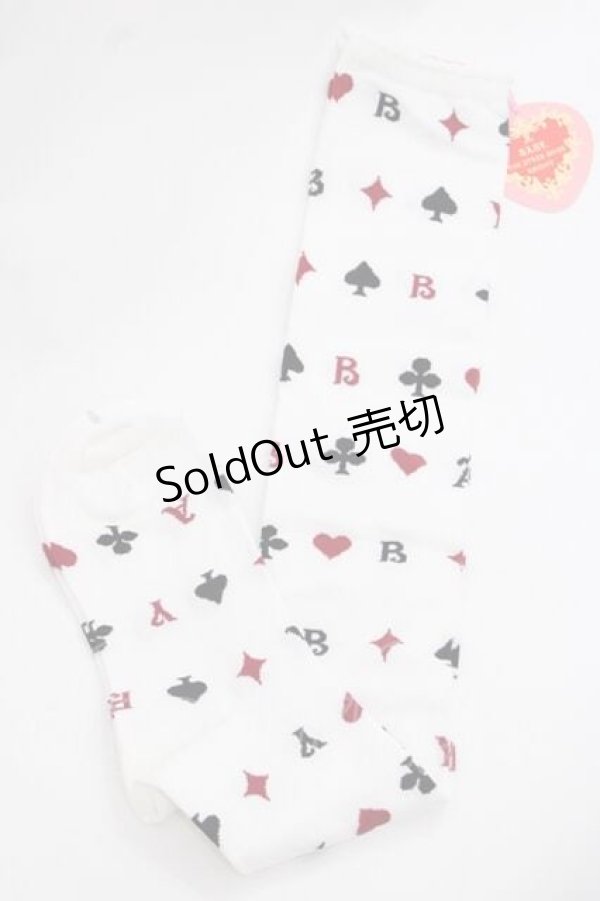 画像1: BABY,THE STARS SHINE BRIGHT / HEART TRUMPオーバーニーソックス  白 I-25-11-27-117-BA-ZA-SA-ZI (1)