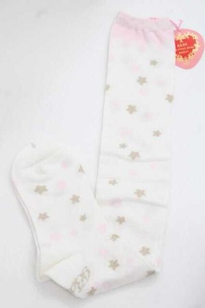 画像: BABY,THE STARS SHINE BRIGHT / ミルククラウンオーバーニーソックス  白Ｘピンク I-25-11-27-118-BA-ZA-SA-ZI