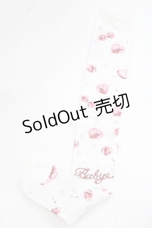 画像: BABY,THE STARS SHINE BRIGHT / KiraKira Parfait柄オーバーニーソックス  白 I-25-11-27-119-BA-ZA-SA-ZI