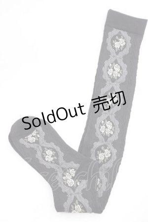 画像: m petit by misako / ローズオーバーニー  黒 I-25-11-27-124-LO-ZA-SA-ZI