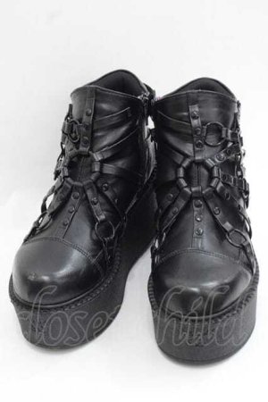 画像: YOSUKE / ハーネスデザインブーツ L 黒 I-25-11-27-125-PU-SH-SA-ZI