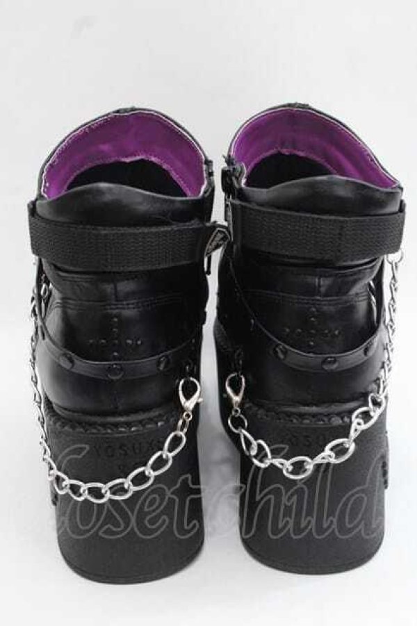 画像3: YOSUKE / ハーネスデザインブーツ L 黒 I-25-11-27-125-PU-SH-SA-ZI (3)