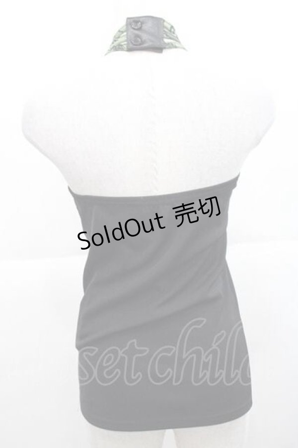 画像2: Qutie Frash / クロスキャミ  黒Ｘ緑 I-25-11-27-018-QU-TS-SA-ZI (2)