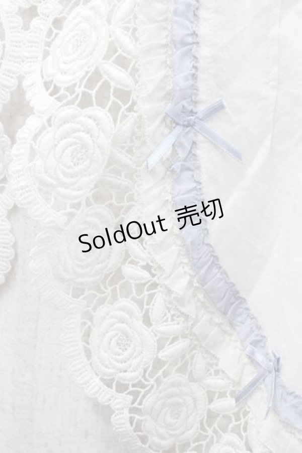 画像3: PINK HOUSE / 配色フリル使いフードブラウス  アイボリーＸブルー I-25-11-27-022-LO-BL-SA-ZI (3)