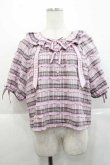 画像1: PINK HOUSE / オリジナルチェック半袖ブラウス  ピンクチェック I-25-11-27-023-LO-BL-SA-ZI (1)