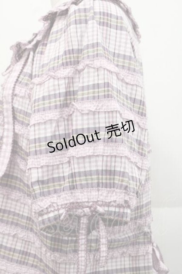 画像4: PINK HOUSE / オリジナルチェック半袖ブラウス  ピンクチェック I-25-11-27-023-LO-BL-SA-ZT1227K (4)