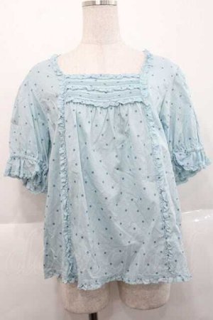 画像: PINK HOUSE / ドット柄半袖ブラウス  サックス I-25-11-27-024-LO-BL-SA-ZI