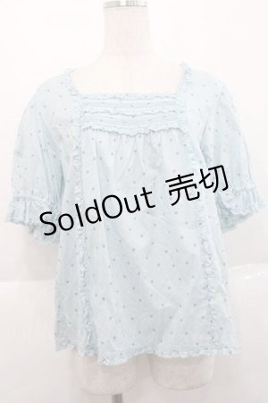 画像: PINK HOUSE / ドット柄半袖ブラウス  サックス I-25-11-27-024-LO-BL-SA-ZI