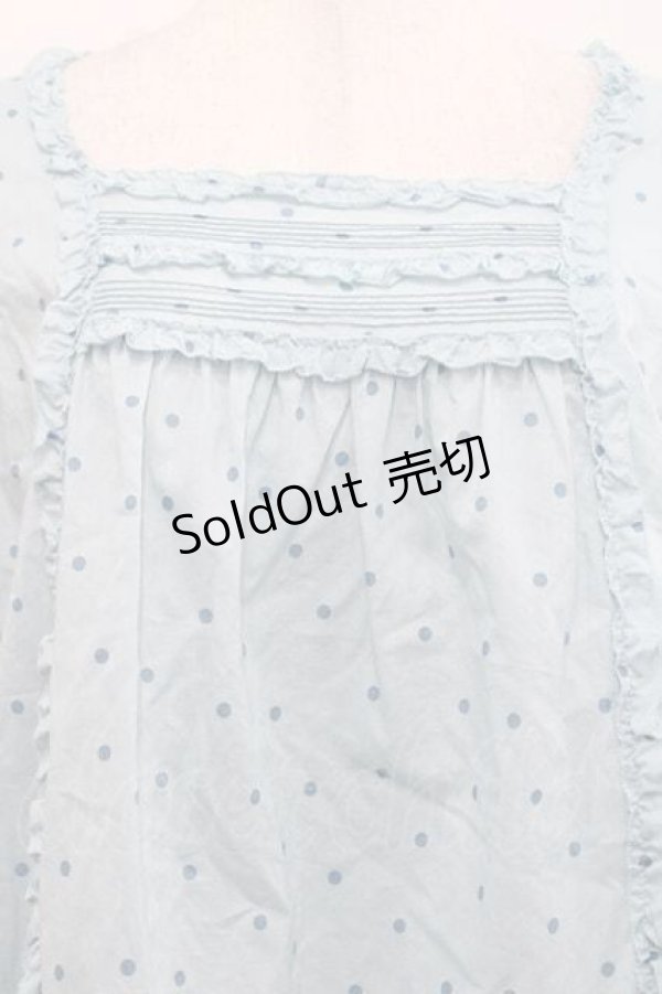 画像3: PINK HOUSE / ドット柄半袖ブラウス  サックス I-25-11-27-024-LO-BL-SA-ZI (3)