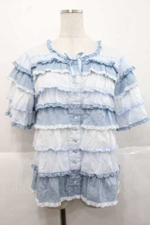 画像: PINK HOUSE / ローンフリルブラウス  サックス I-25-11-27-025-LO-BL-SA-ZI