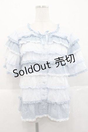 画像: PINK HOUSE / ローンフリルブラウス  サックス I-25-11-27-025-LO-BL-SA-ZT224