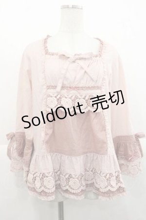 画像: PINK HOUSE / ローズレース使いブラウス  ピンク I-25-11-27-027-LO-BL-SA-ZI