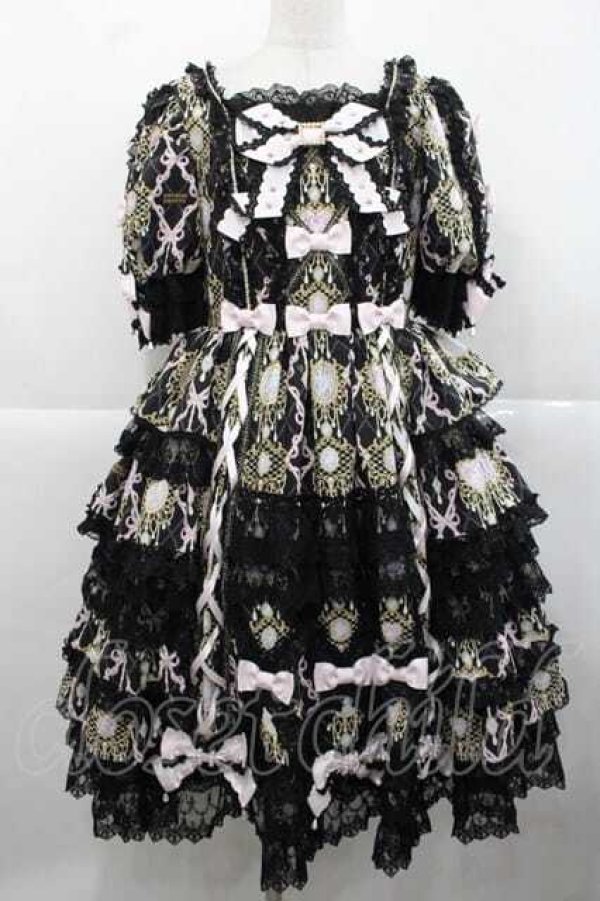 画像1: Angelic Pretty / Romantic Jewelry Dress  黒 I-25-11-27-029-AP-OP-SA-ZI (1)