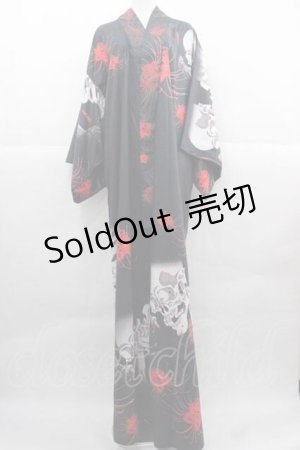 画像: Royal Princess Alice / 新がしゃどくろ浴衣  黒Ｘ赤Ｘ白 I-25-12-02-047-LO-OP-SA-ZI