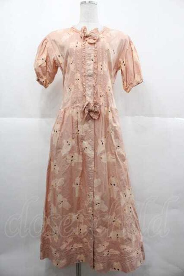 画像1: PINK HOUSE / キューピー柄半袖ワンピース M ピンク I-25-12-02-048-LO-OP-SA-ZI (1)