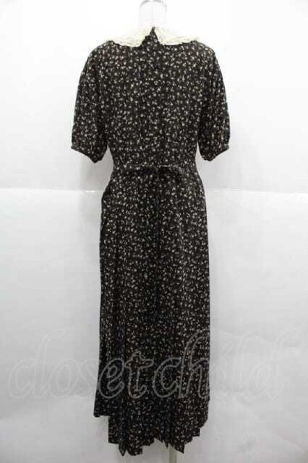 画像2: PINK HOUSE / 小花柄ワンピース  黒Ｘアイボリー I-25-12-02-049-LO-OP-SA-ZI (2)