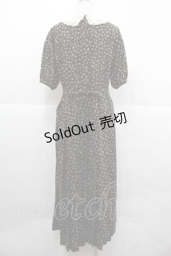 画像2: PINK HOUSE / 小花柄ワンピース  黒Ｘアイボリー I-25-12-02-049-LO-OP-SA-ZI (2)