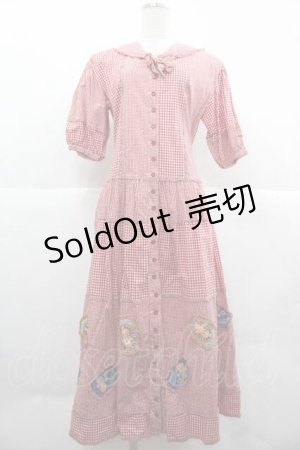 画像: PINK HOUSE / ギンガムチェック&キューピーワッペンワンピース  レッド I-25-12-02-052-LO-OP-SA-ZI